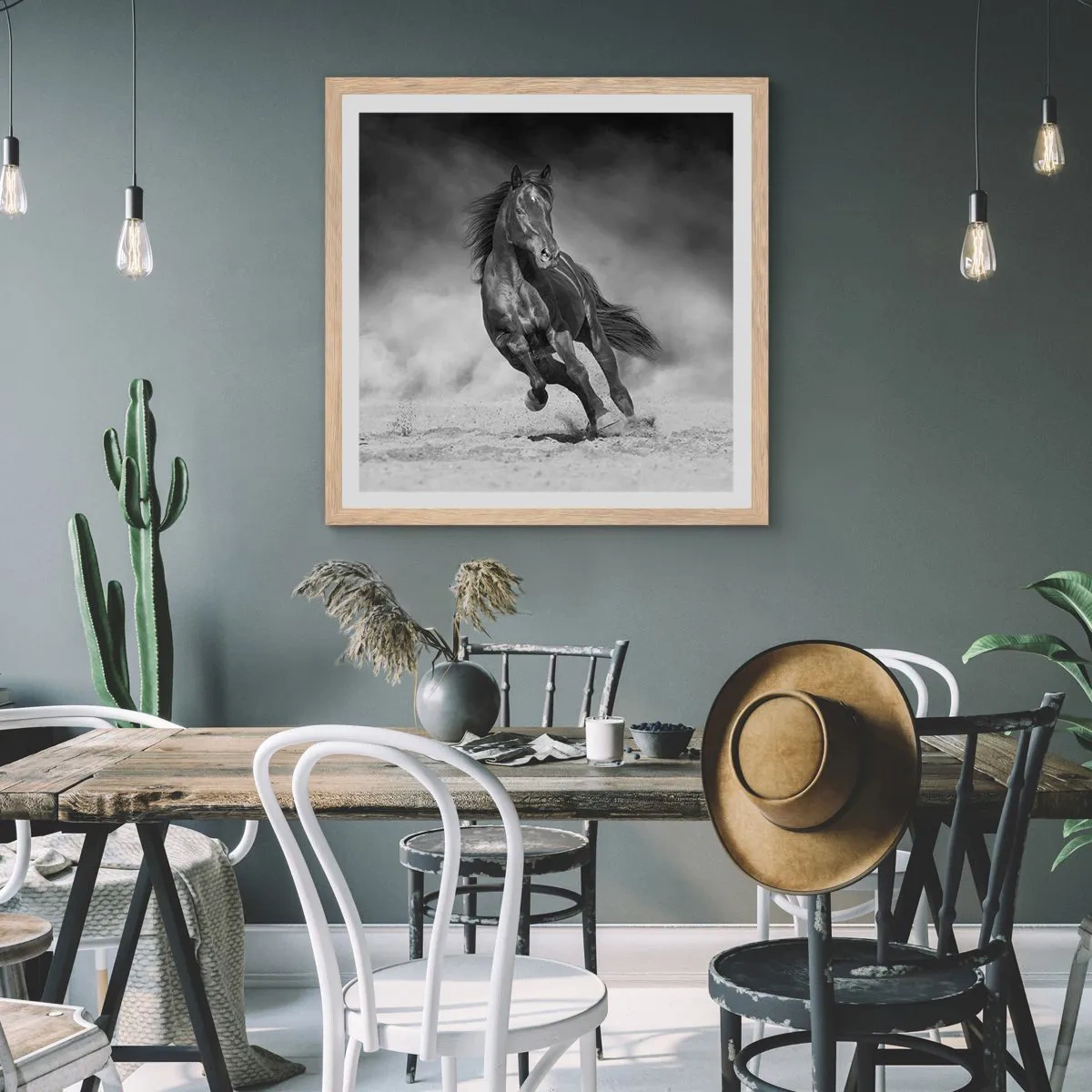 Poszter világos tölgy keretben - Az emírhez méltó - 50x50 cm