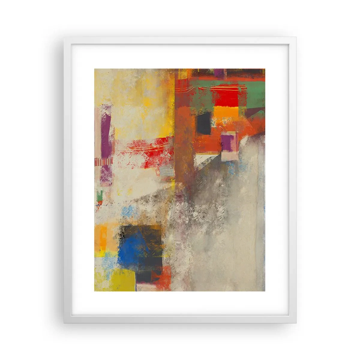 Poszter fekete keretben - Színgeometria - 40x50 cm