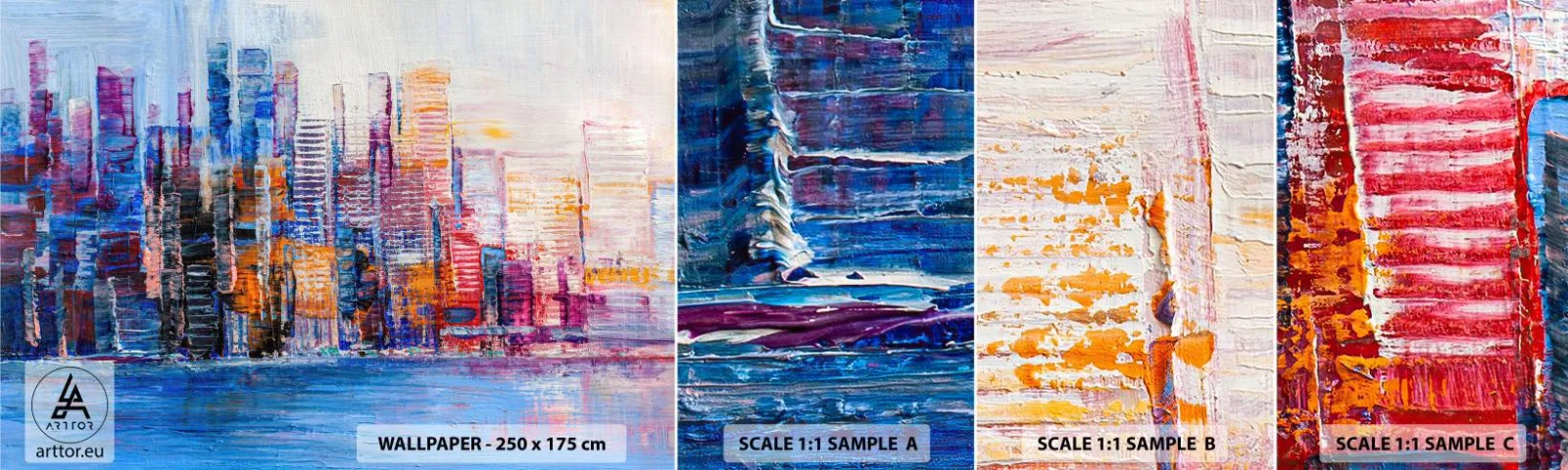 Fotótapéta Minta Standard Eco - Egy vidám metropolisz - Város, Építészet, Felhőkarcoló - 100x30 cm