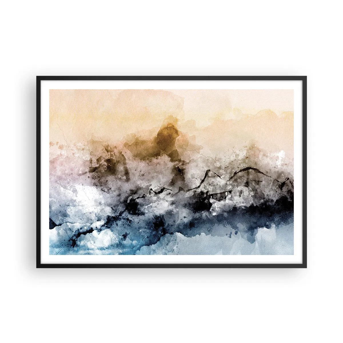 Poszter fehér keretben - Ködfelhőbe fulladt - 100x70 cm