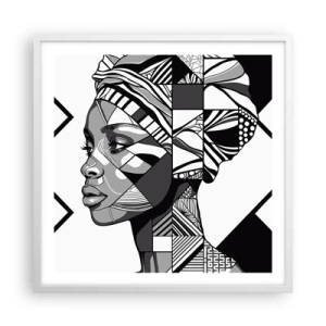 Poszter fekete keretben - Etnikai portré - 60x60 cm