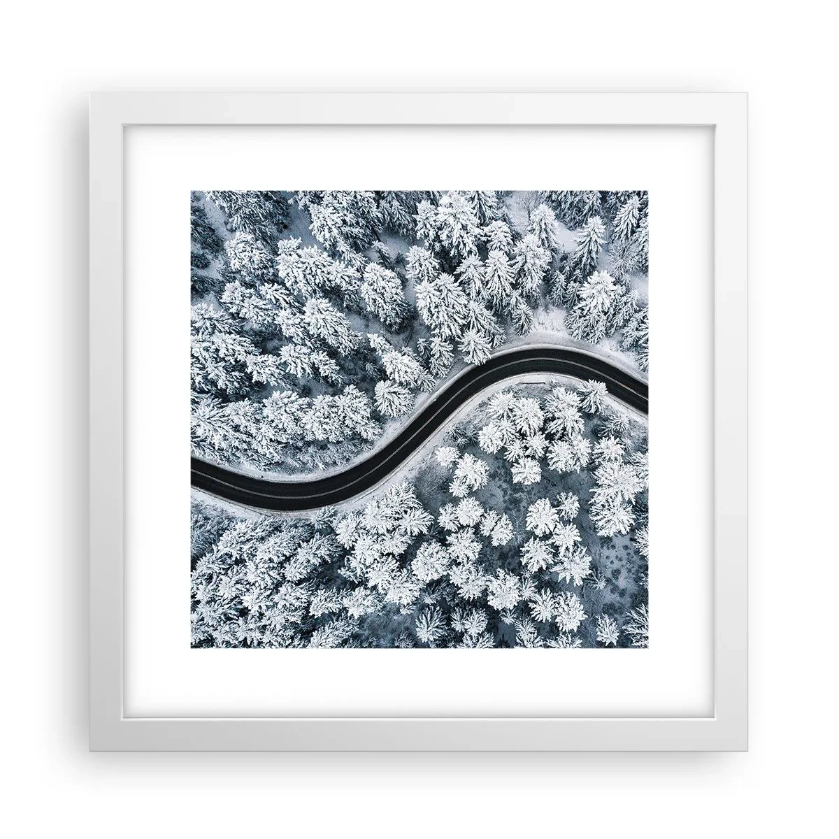 Poszter fekete keretben - A téli erdőn - 30x30 cm