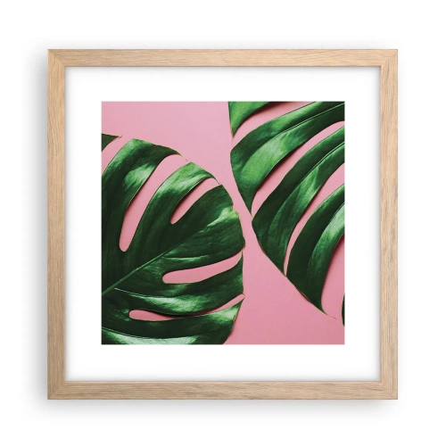 Poszter világos tölgy keretben - Zöld rendez-vous - 30x30 cm