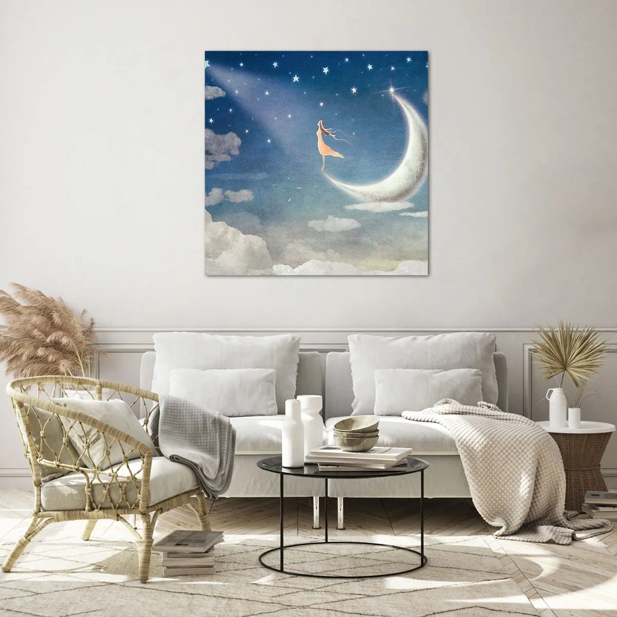 Üveg kép - Kék udvarló - 70x70 cm