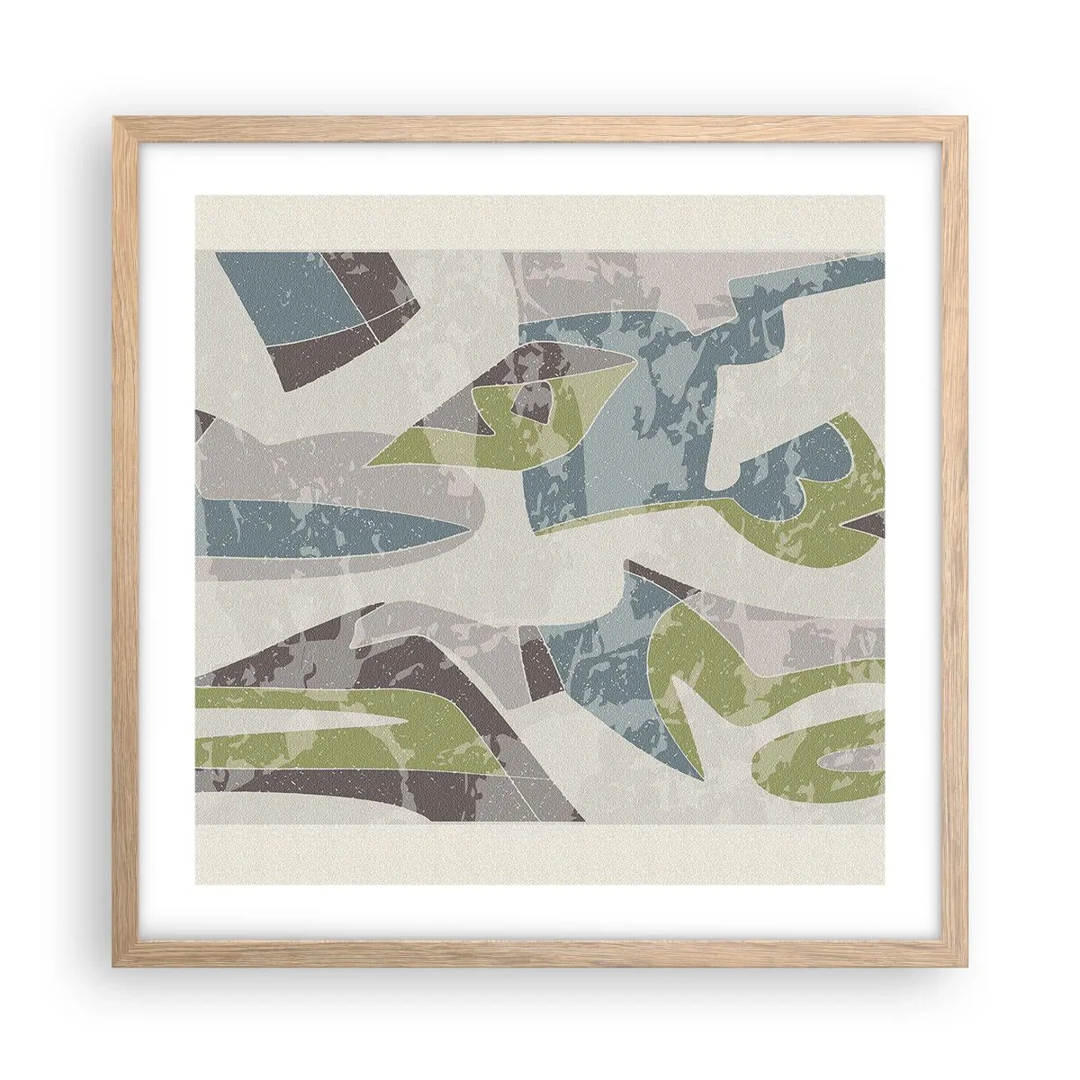 Poszter világos tölgy keretben - Kompozíció üveg mögött - 50x50 cm