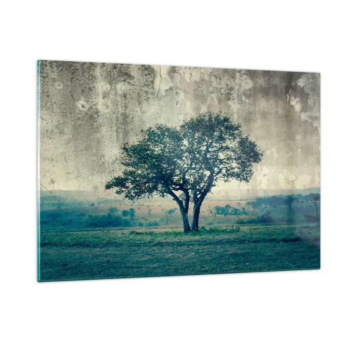 Üveg kép - Almafa a kék mezőn? - 120x80 cm
