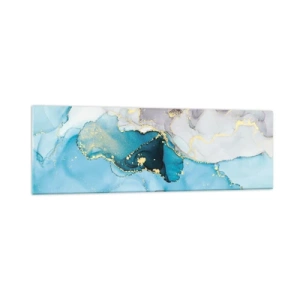 Üveg kép - Tanulmány a szürke és a türkiz találkozásáról - 160x50 cm