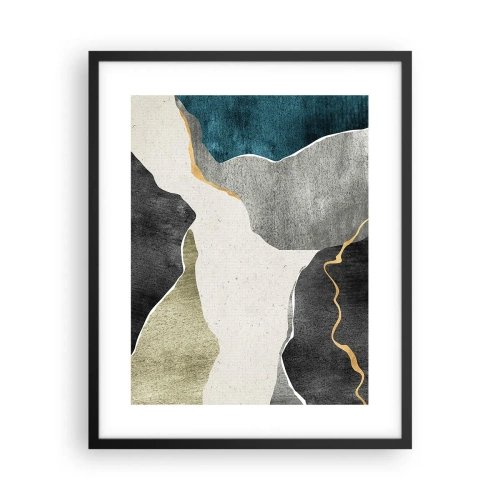 Poszter fehér keretben - Mozaik kompozíció aranyszállal - 40x50 cm