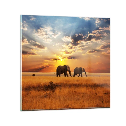 Üveg kép - Családi séta - 60x60 cm