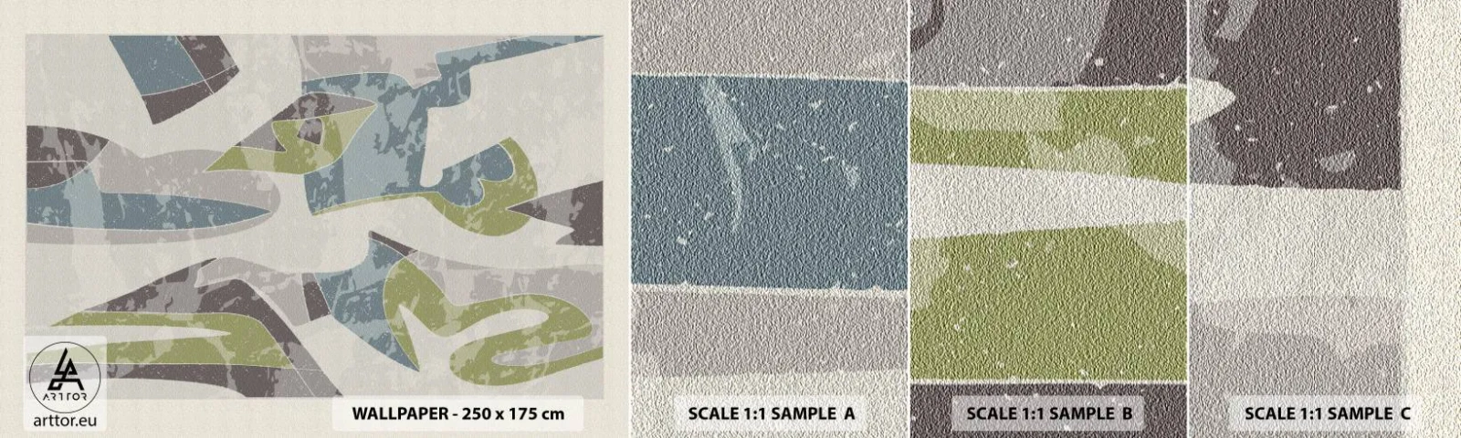 Fotótapéta Minta Standard Eco - Kompozíció üveg mögött - Alakzatok, Absztrakció, Pasztell - 100x30 cm