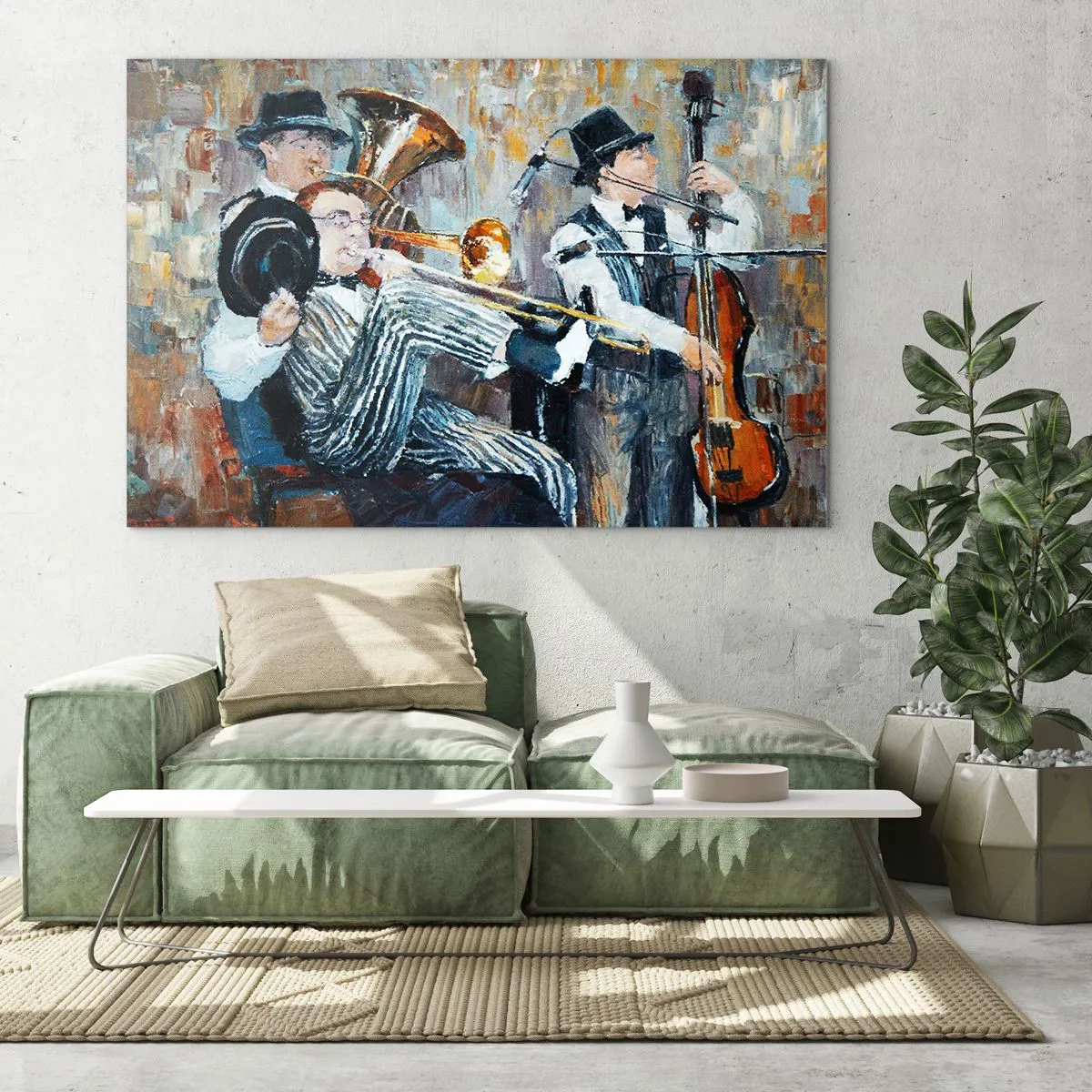 Üveg kép - Az egész jazz - 100x70 cm