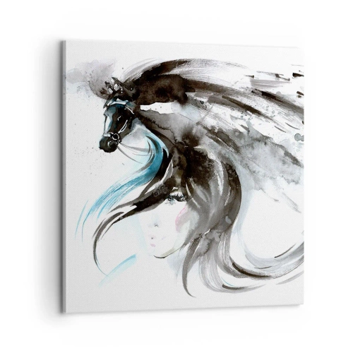Vászonkép - Fekete Herceg Vágtája - 60x60 cm