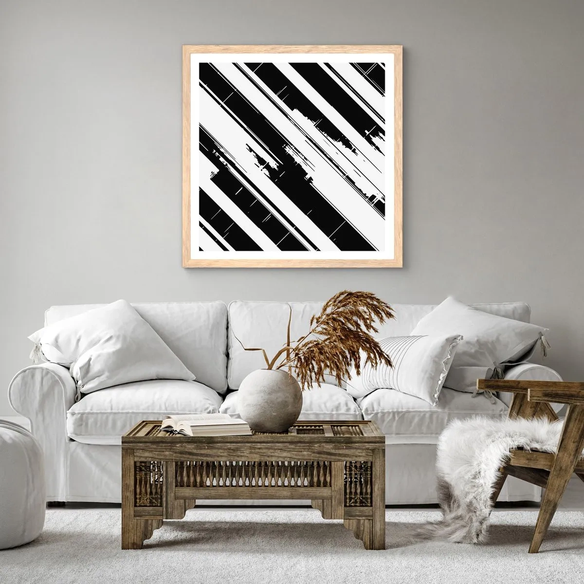 Poszter világos tölgy keretben - Intenzív és dinamikus kompozíció - 60x60 cm