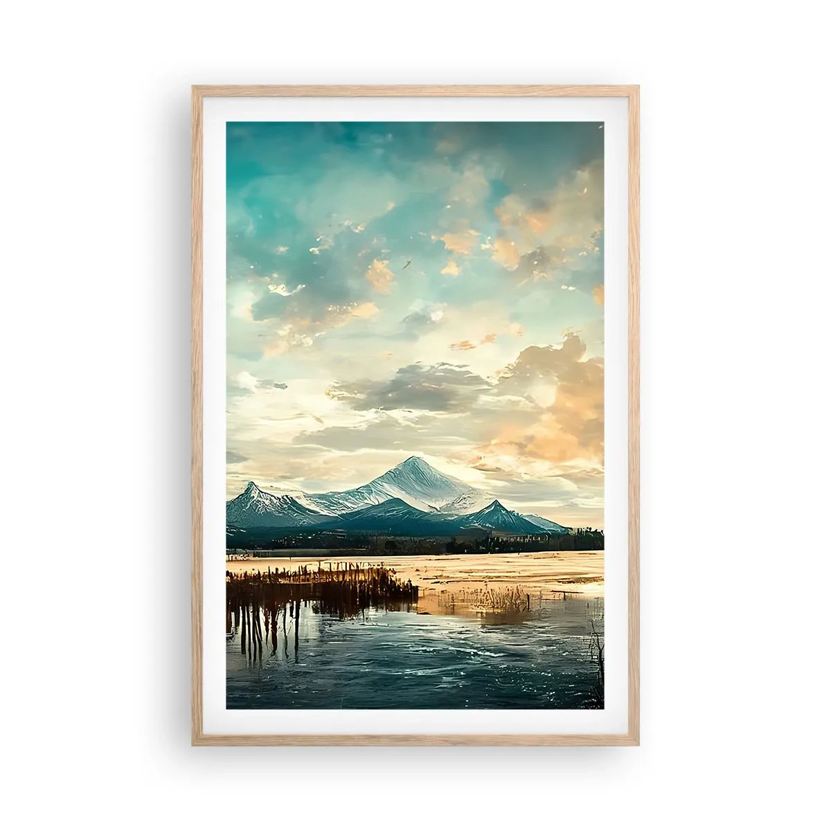 Poszter világos tölgy keretben - Az ég védelme alatt - 61x91 cm