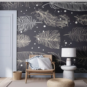 Fotótapéta Premium Sand - Tollas csipke - Madártoll, Grafika, Darab - 100x70 cm