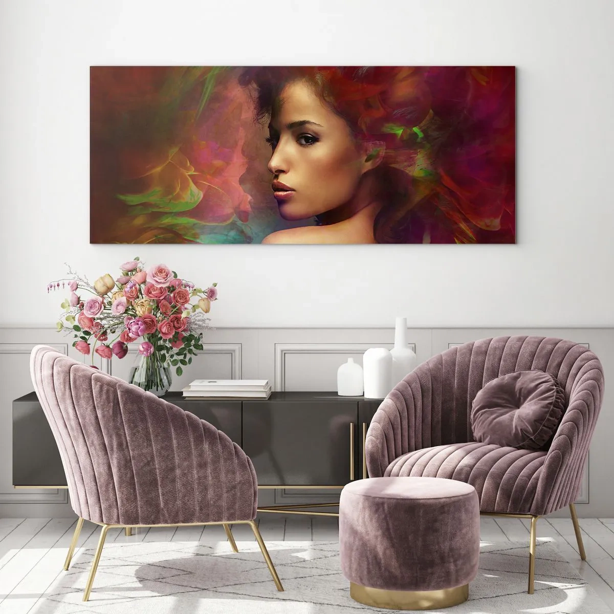 Üveg kép - Szebb, mint a szivárvány, olyan gyengéd, mint a köd - 140x50 cm