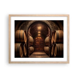 Poszter világos tölgy keretben - Hangulatos pince - 50x40 cm