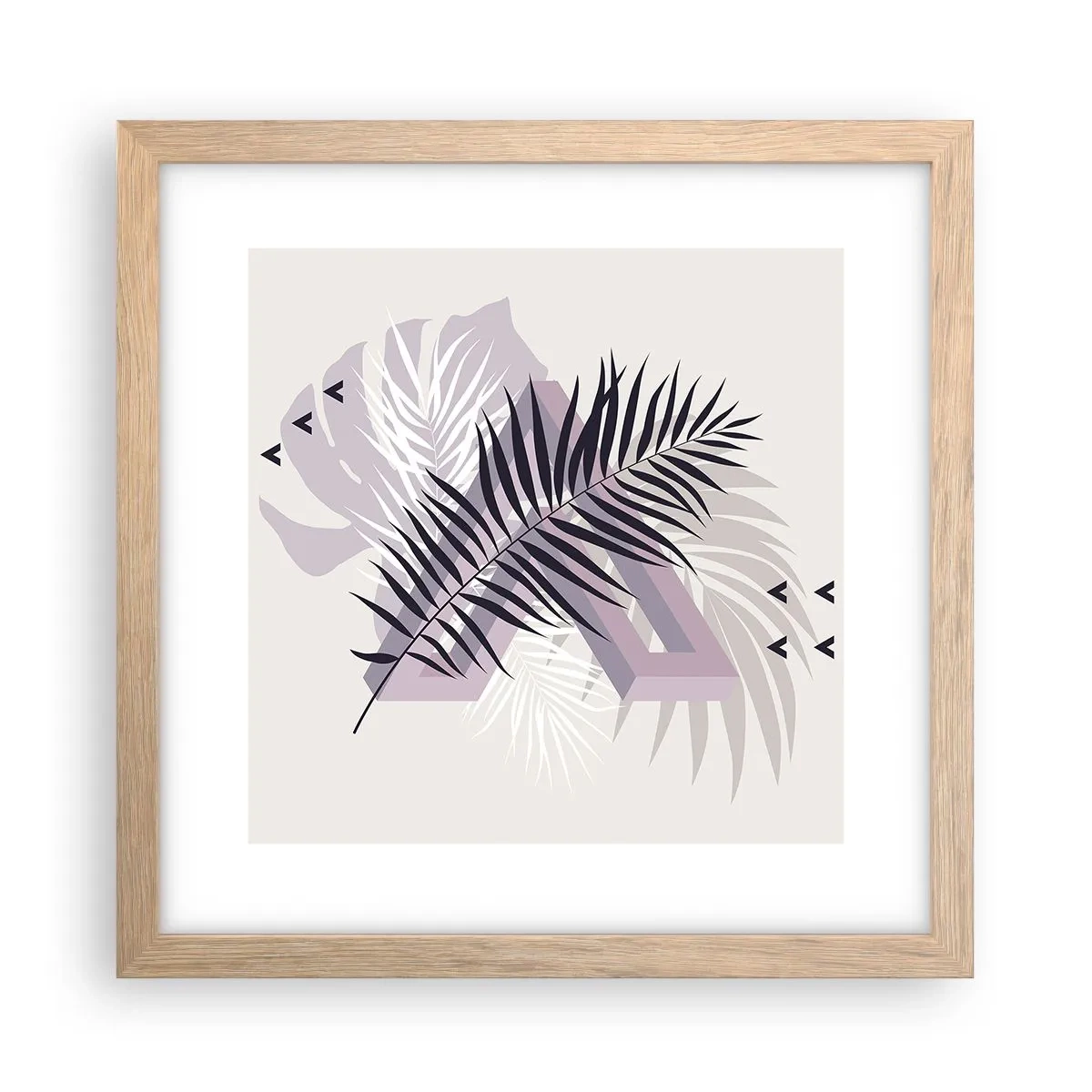 Poszter világos tölgy keretben - Az árnyék árnyéka - 30x30 cm