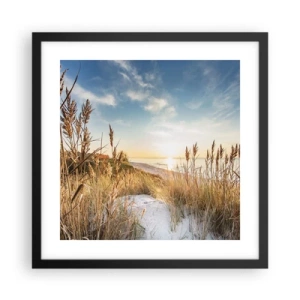 Poszter fehér keretben - Északi strand - 40x40 cm