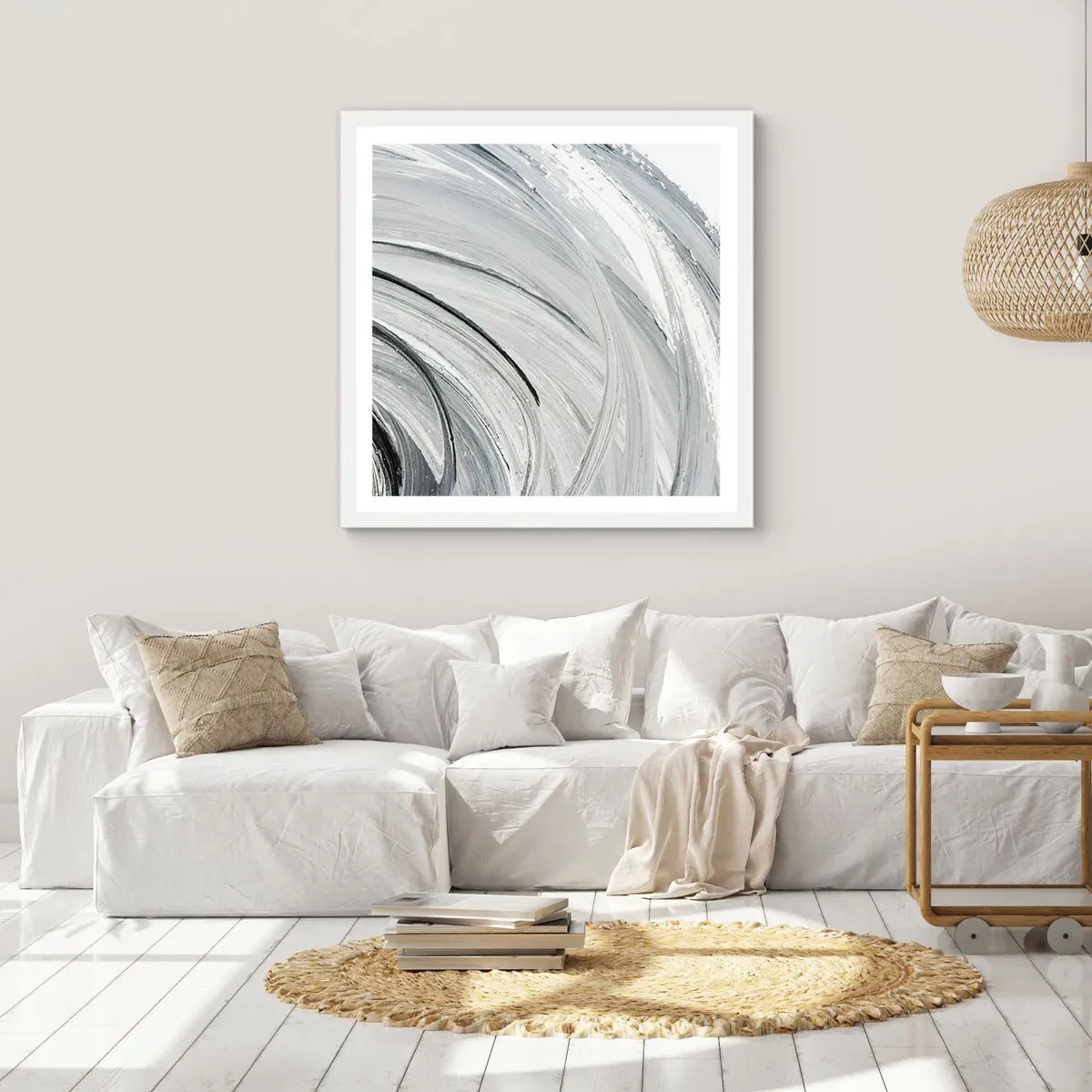 Poszter fekete keretben - Orbitális kompozíció - 60x60 cm