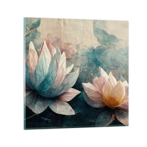 Üveg kép - Tavi csillagok - 30x30 cm