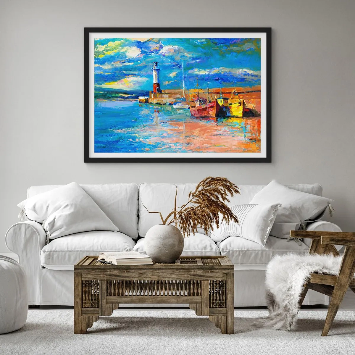 Poszter fehér keretben - Egy délután a szivárványos öbölben - 70x50 cm