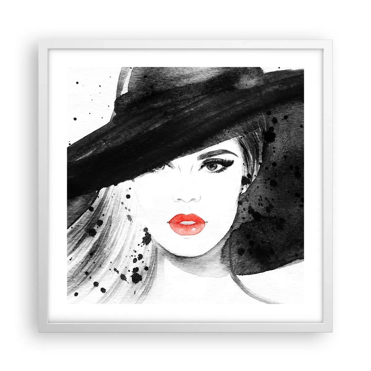Poszter fekete keretben - Hölgy a feketében - 50x50 cm