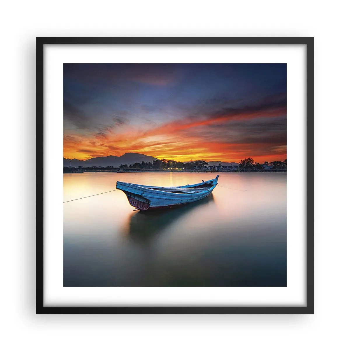 Poszter fehér keretben - Jó éjszaka jön - 50x50 cm