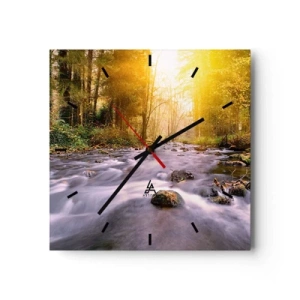 Falióra, Óra - Malachit ezüst és arany keretben - 30x30 cm