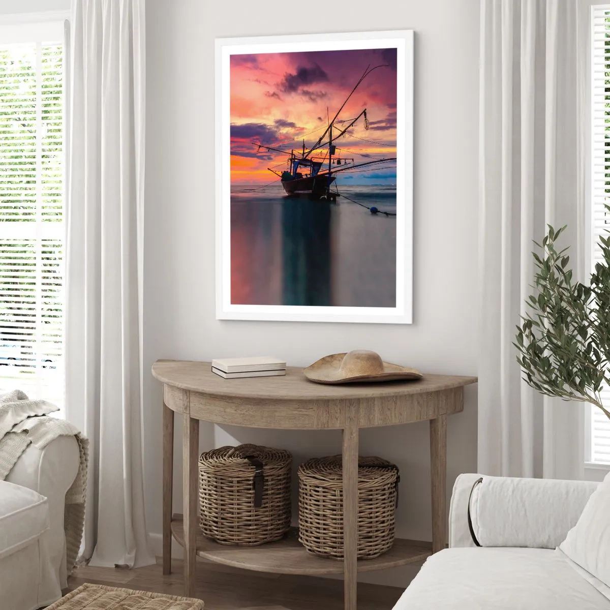 Poszter fekete keretben - Egzotikus este - 50x70 cm