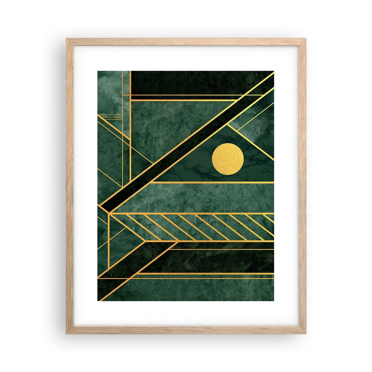 Poszter világos tölgy keretben - Az arany és azúrkék dinamikája - 40x50 cm