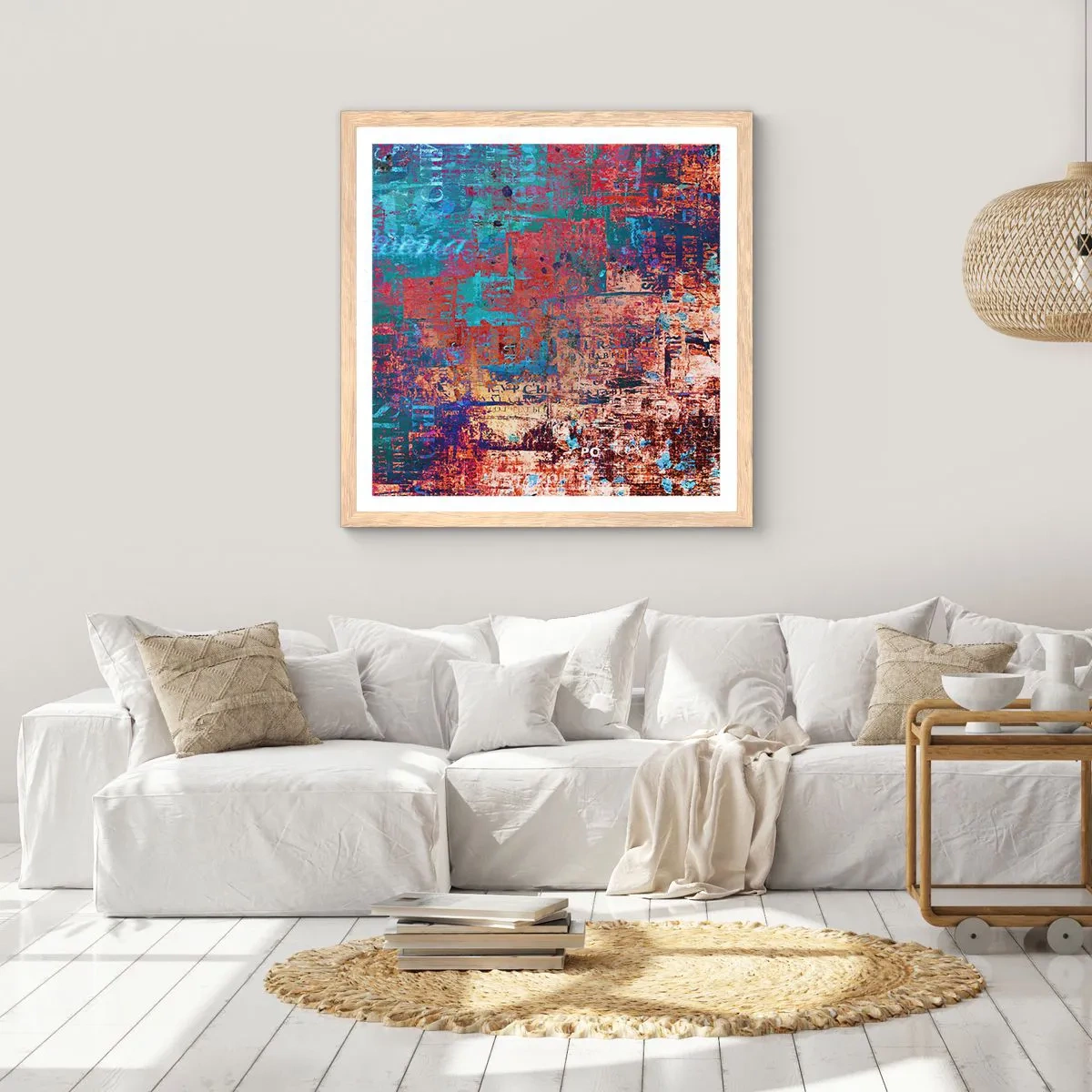 Poszter világos tölgy keretben - Emlékezés és feledés - 60x60 cm