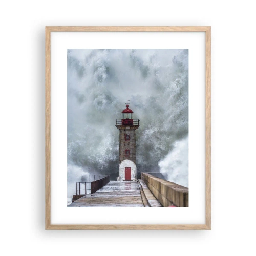 Poszter világos tölgy keretben - A vizek ordítása, a vihar zaja - 40x50 cm