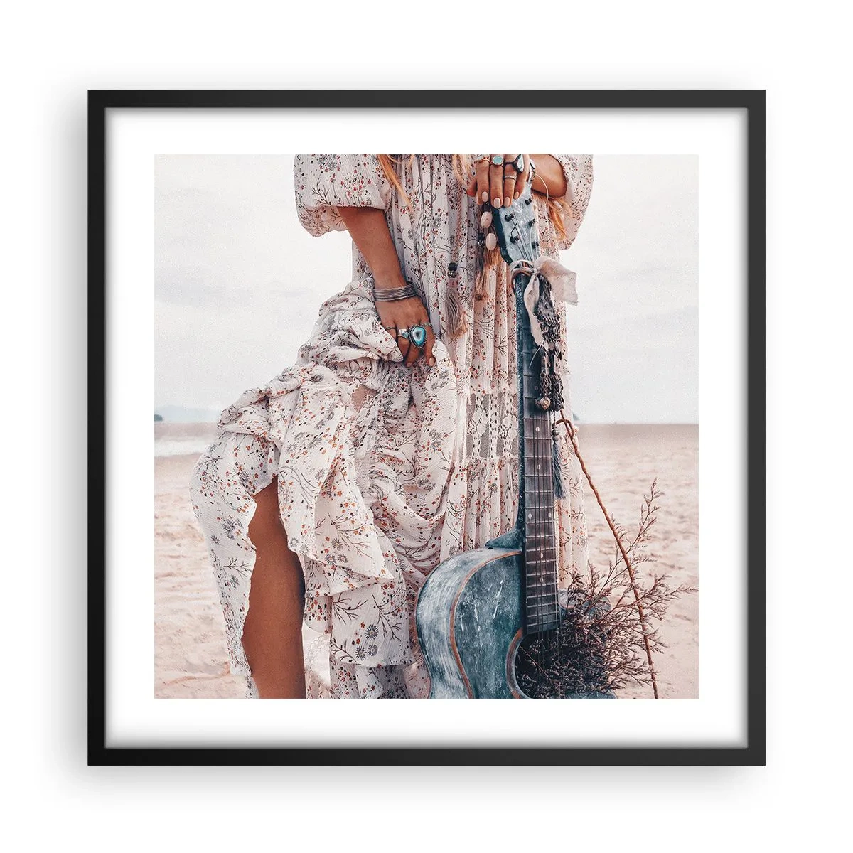 Poszter fehér keretben - Hippik az úton - 50x50 cm