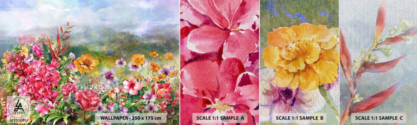 Fotótapéta Minta Premium Canvas - A kert, amelyik megőrült - Virágok, Kert, Természet - 100x30 cm