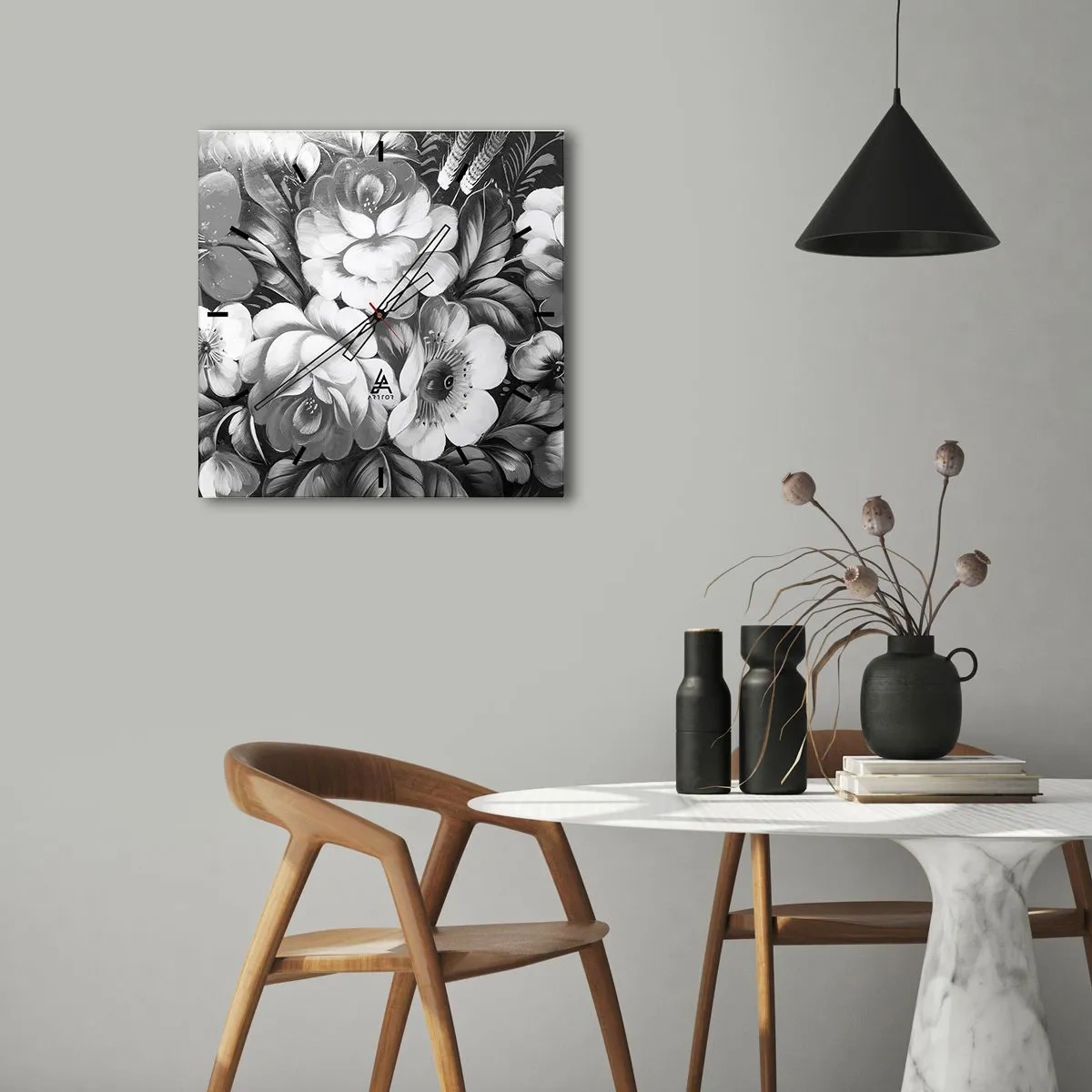 Falióra, Óra - Gyönyörű még szürkében is - 30x30 cm