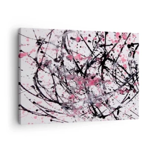 Vászonkép - Absztrakt minta rózsaszín, fekete és fehér árnyalatokban - 70x50cm - Az élet múló természete - Modern fali dekoráció nappalihoz és hálószobához ARTTOR