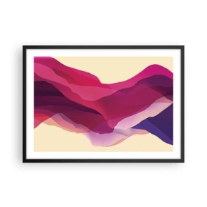 Poszter fehér keretben - Bíbor hullámok - 70x50 cm