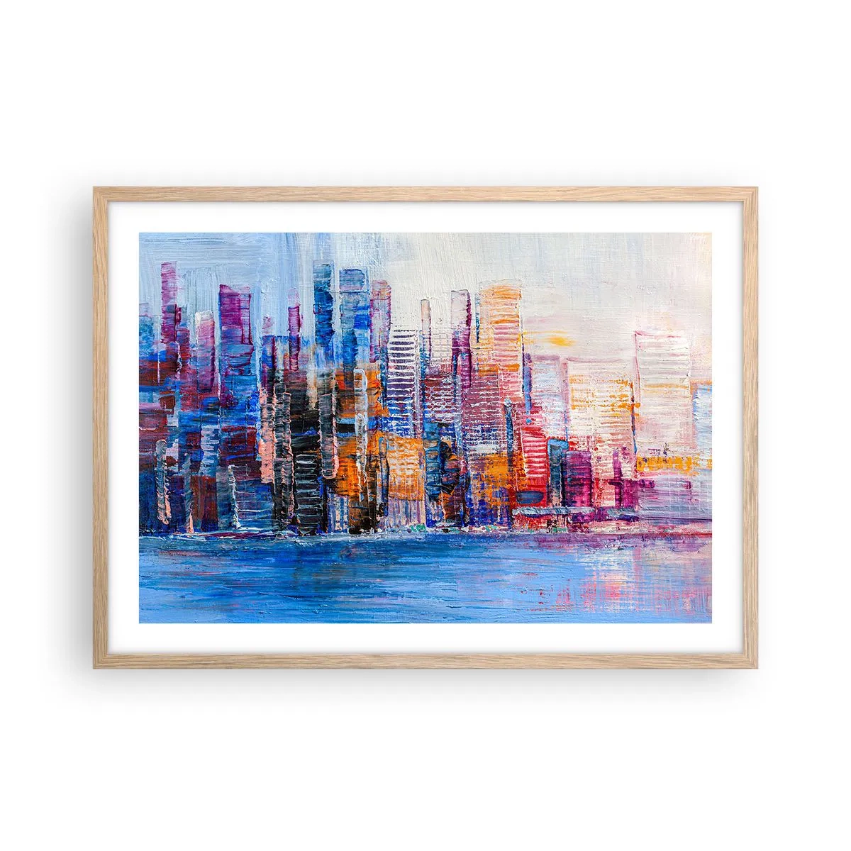 Poszter világos tölgy keretben - Egy vidám metropolisz - 70x50 cm