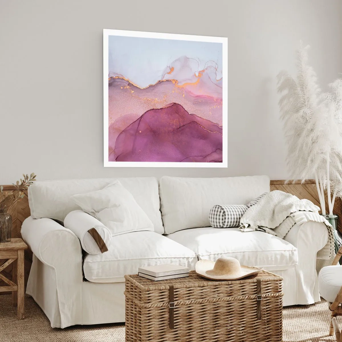 Poszter - Lila és orgonaszínű hullámok - 40x40 cm