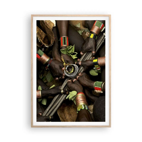 Poszter világos tölgy keretben - Együtt vagyunk - 70x100 cm