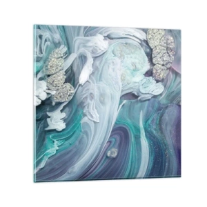 Üveg kép - Kék áramlatok - 50x50 cm