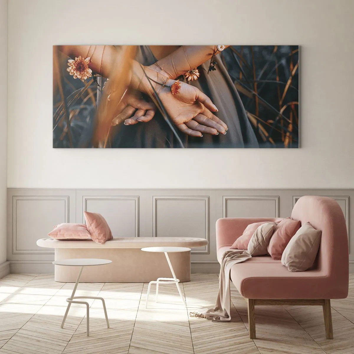 Üveg kép - Kapcsolatban a természettel - 120x50 cm