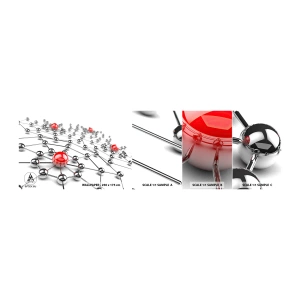 Fotótapéta Minta Öntapadós Deluxe Sticker - Ezüst háló - Absztrakció, Fém golyók, 3D - 100x30 cm