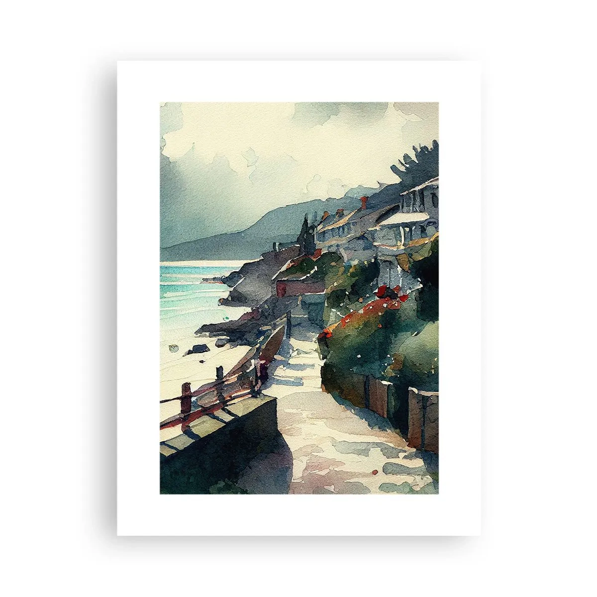 Poszter - Mediterrán város - 30x40 cm