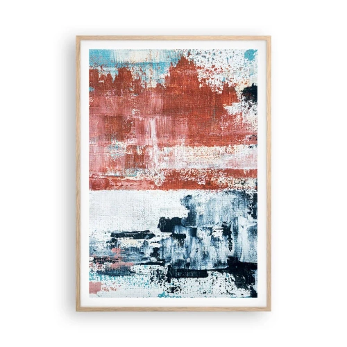 Poszter világos tölgy keretben - Fele-fele absztrakt - 70x100 cm
