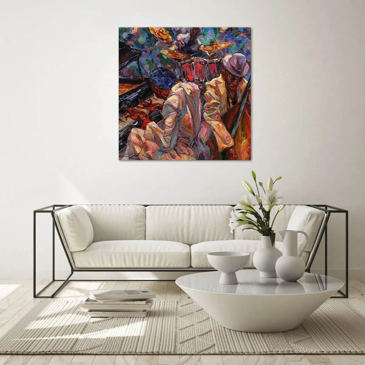 Üveg kép - Egy ritmusban - 70x70 cm