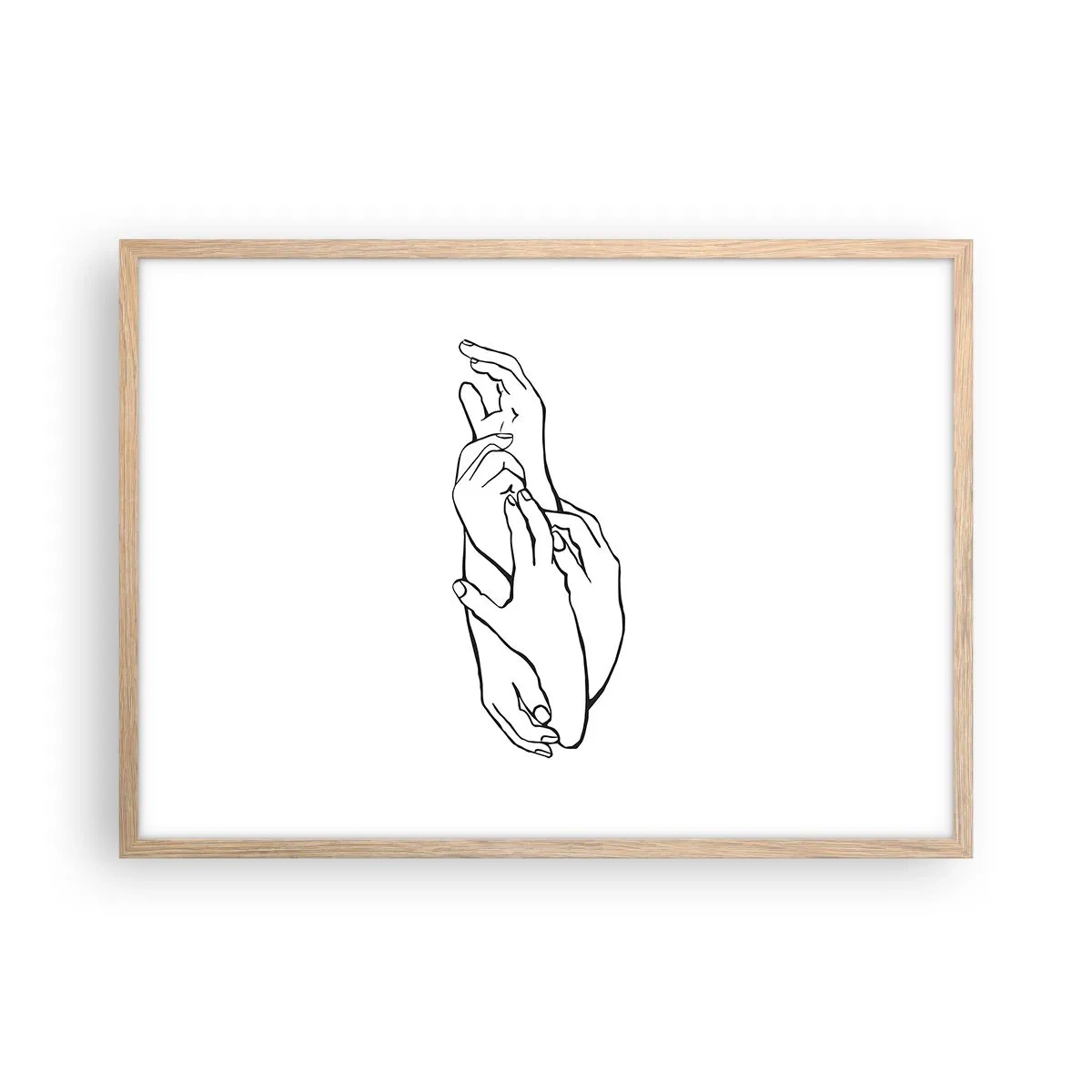 Poszter világos tölgy keretben - Jó érintés - 70x50 cm