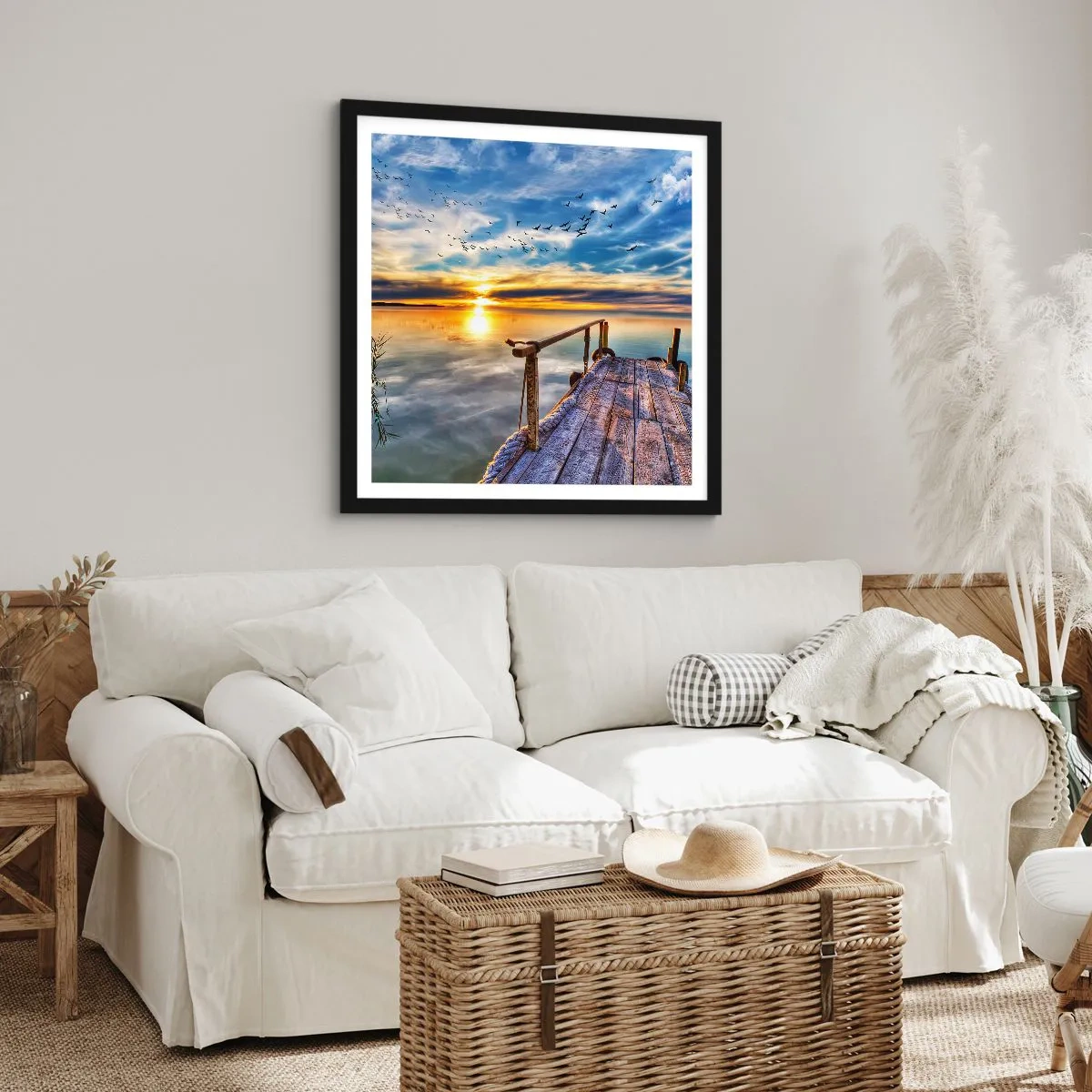 Poszter fehér keretben - Megnyugszik a szél - 60x60 cm