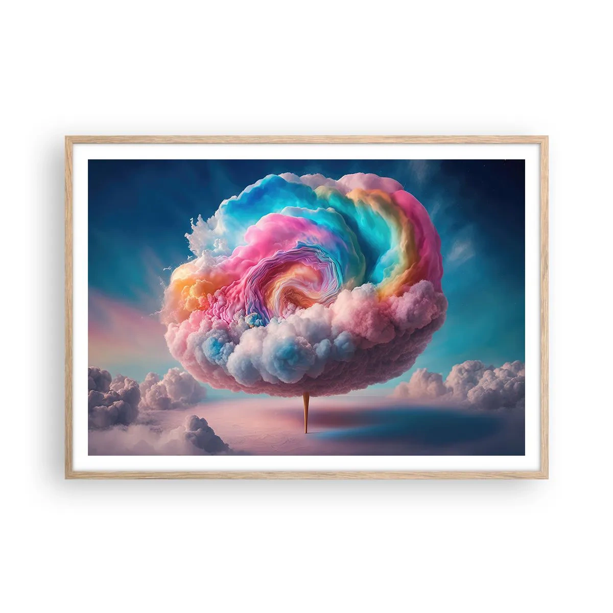 Poszter világos tölgy keretben - Álom egy vidámparkról - 100x70 cm